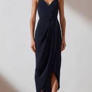 NWT Black Shona Joy CORE Cocktail Draped Dress sz 2 US